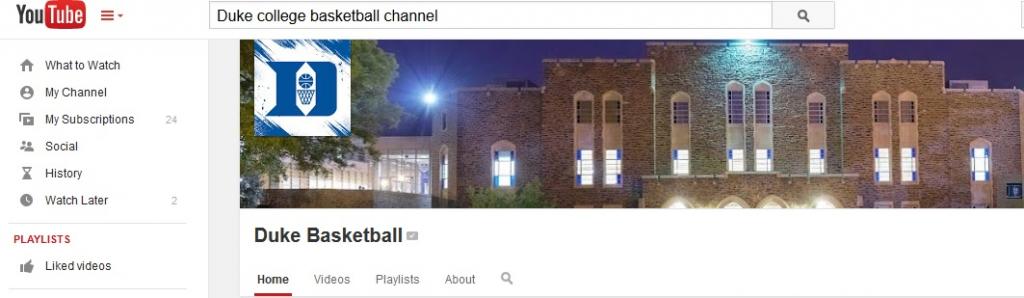 Duke's College Basketball YouTube Channel