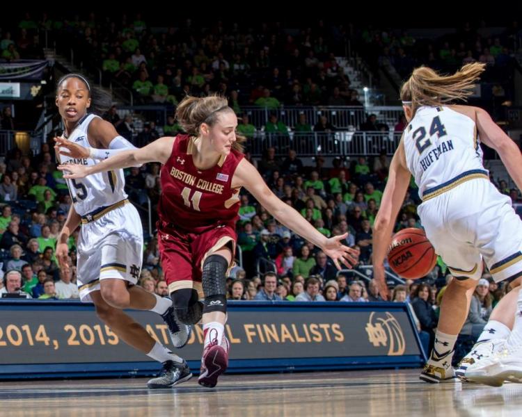 Boston College at Notre Dame Women's Basketball Action