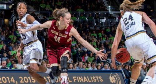 Boston College at Notre Dame Women's Basketball Action